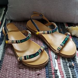 💙💚💛 Ne Quittez Pas Beaded Sandals
